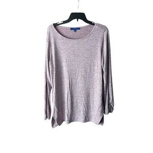 Apt 9 Womens XL Pink/Mauve Long Sleeve Top Tunic Twist Cuff Casual